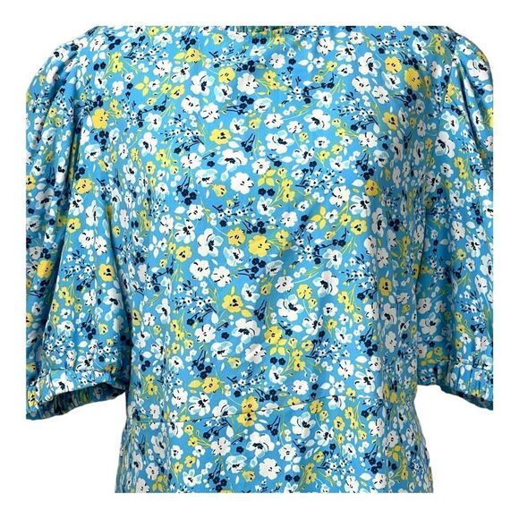 NEW LOOK Women's Fit And Flare Midi Dress in Blue Floral Size 14 - Picture 5 of 9